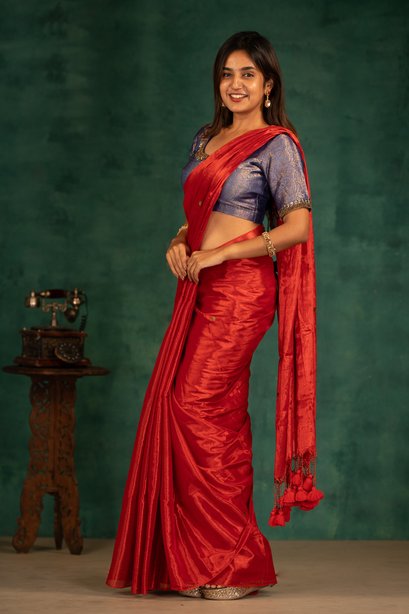 Ruby Radiance (Tissue Mul Cotton Saree)