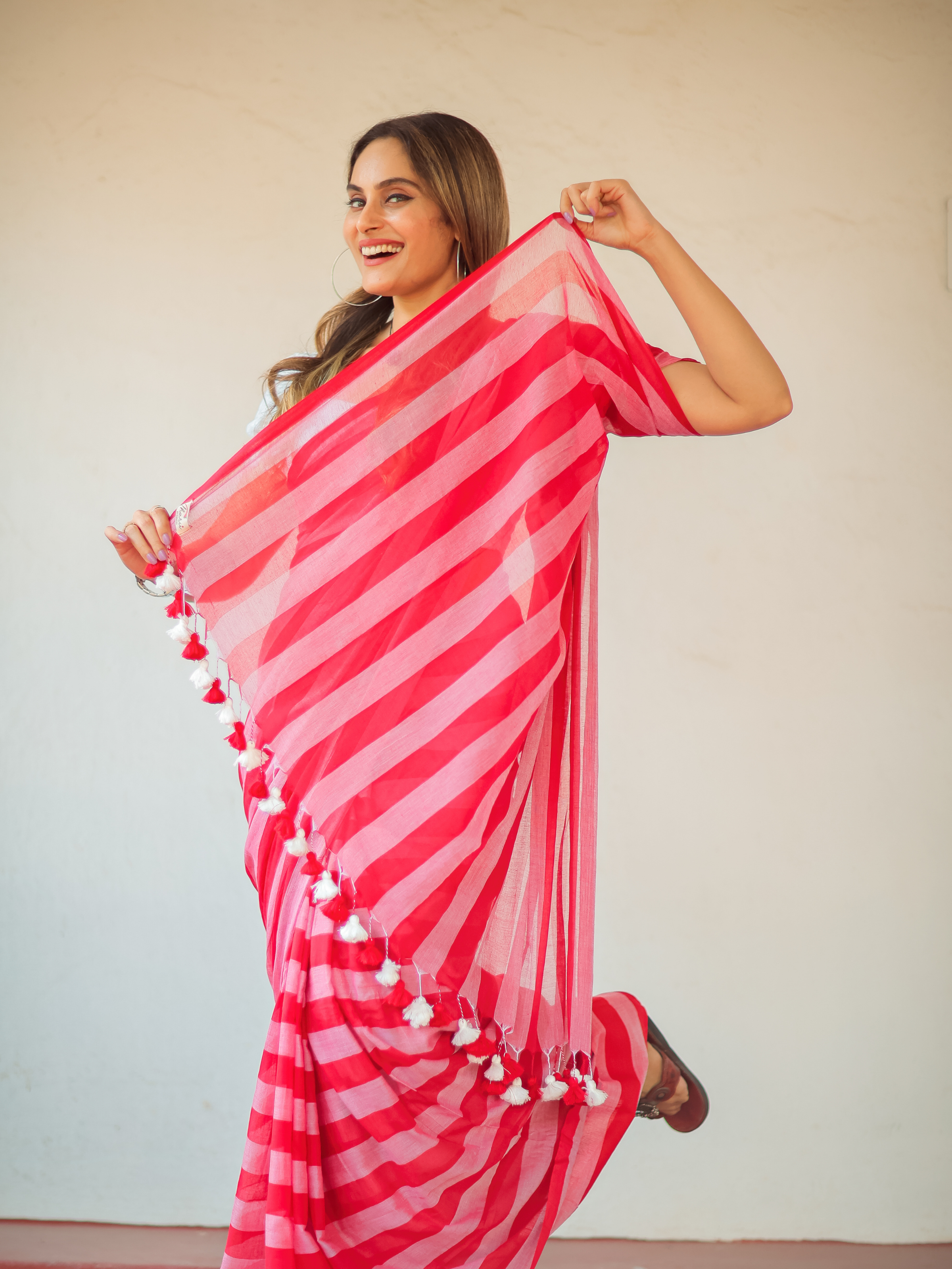 Scarlet Sync (Pure Mul Cotton Saree)