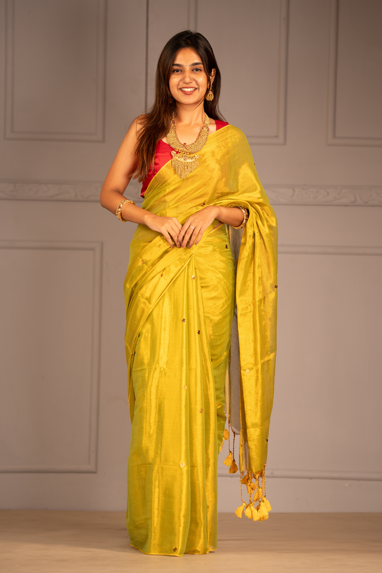 Sunbeam Glow (Tissue Mul Cotton Saree)