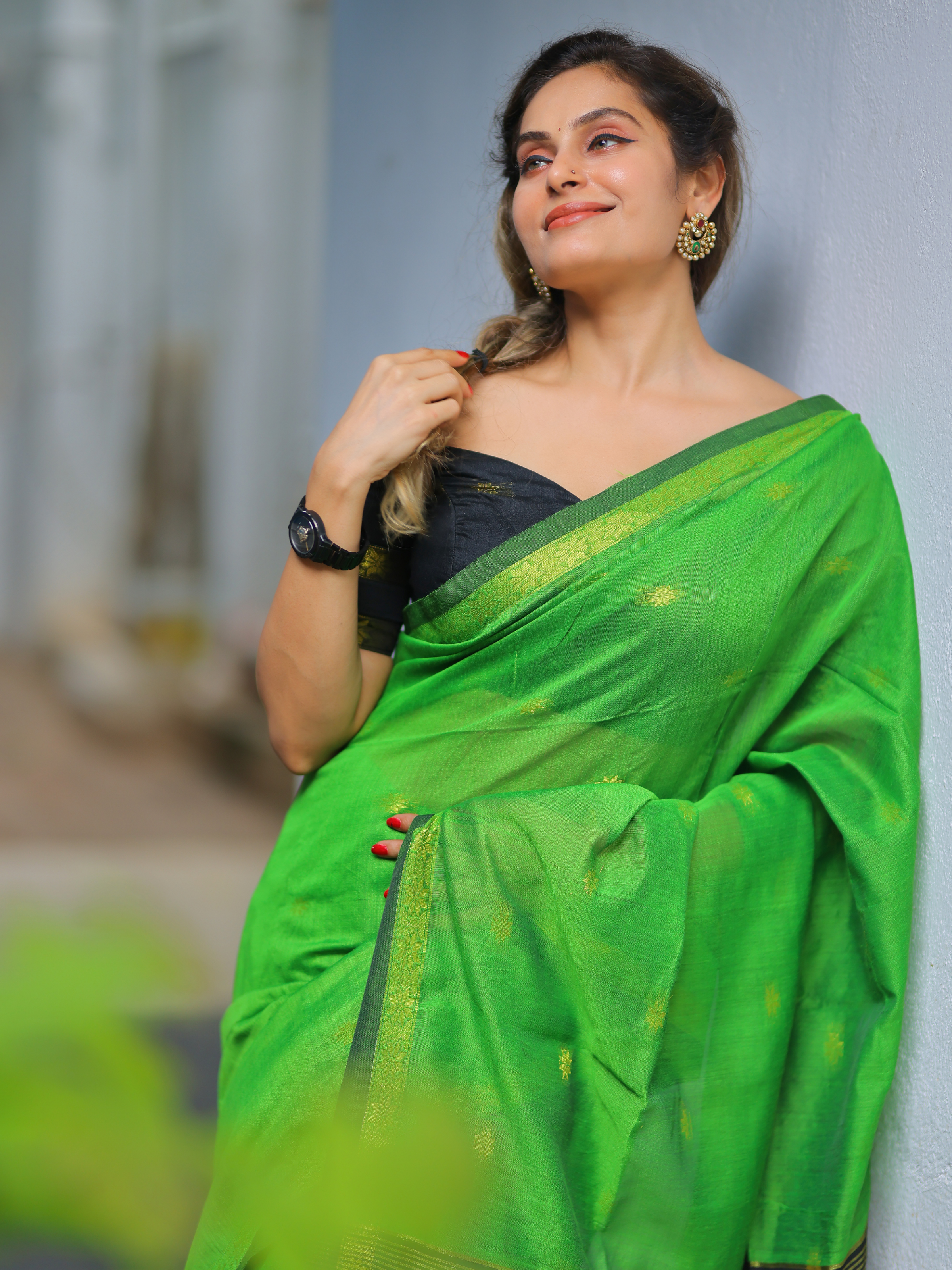 Ahilyabai (Handloom Cotton Silk Saree + Unstitched Blouse Piece)