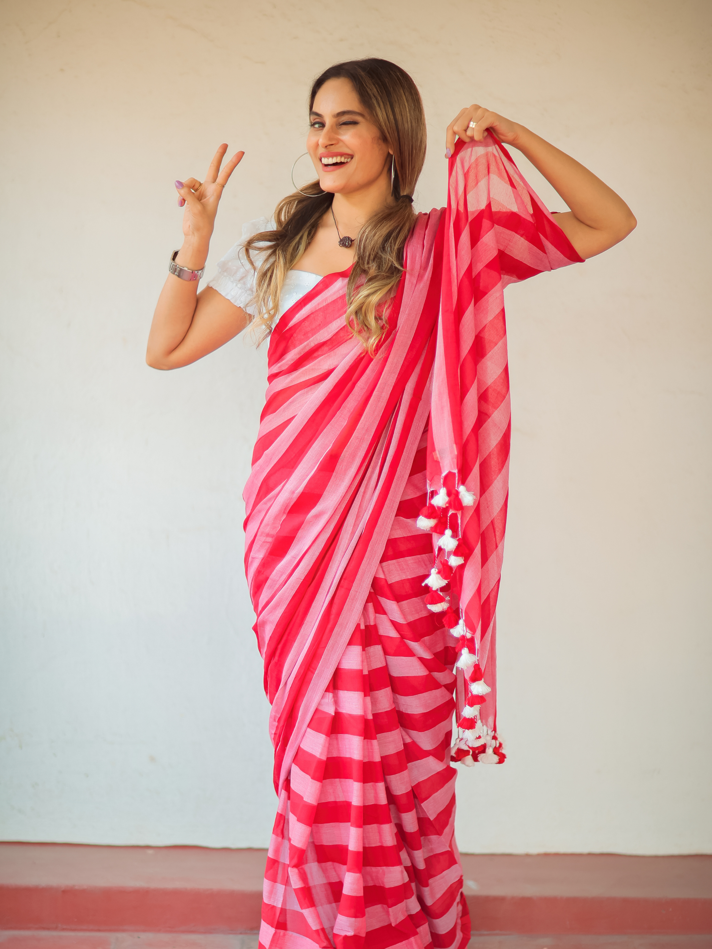 Scarlet Sync (Pure Mul Cotton Saree)