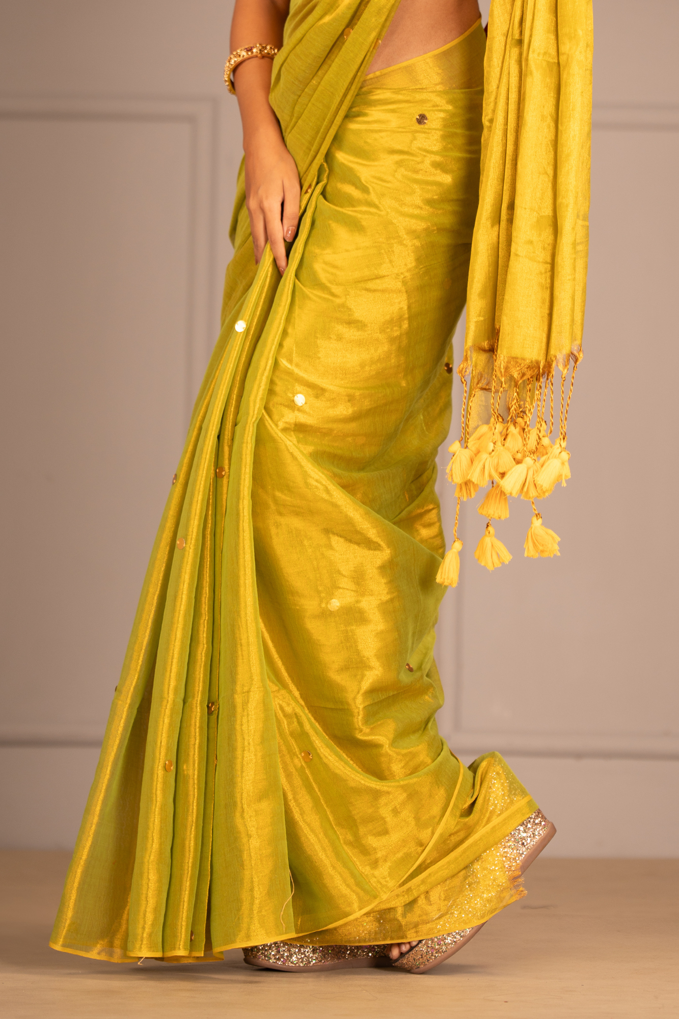Sunbeam Glow (Tissue Mul Cotton Saree)