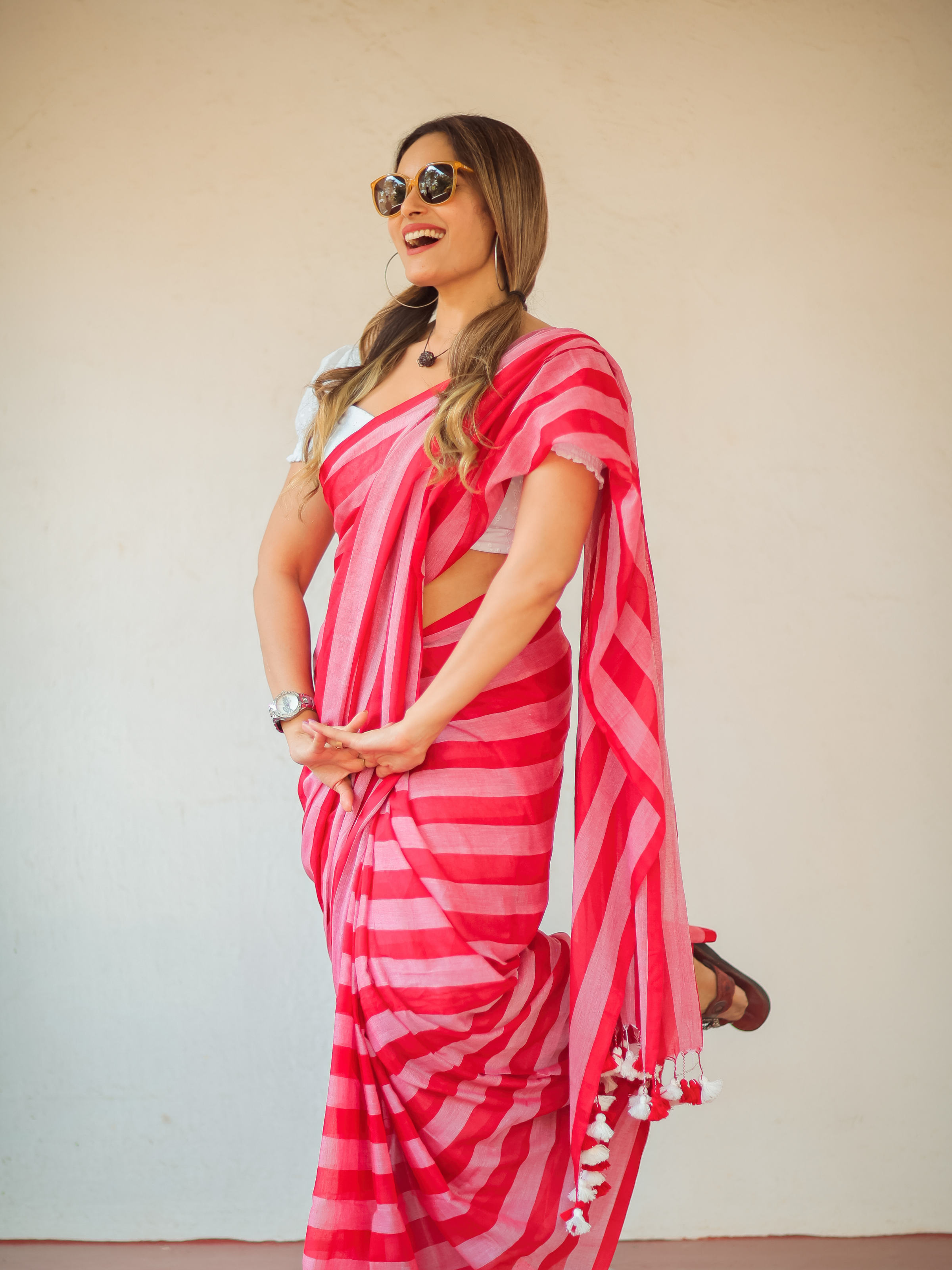 Scarlet Sync (Pure Mul Cotton Saree)