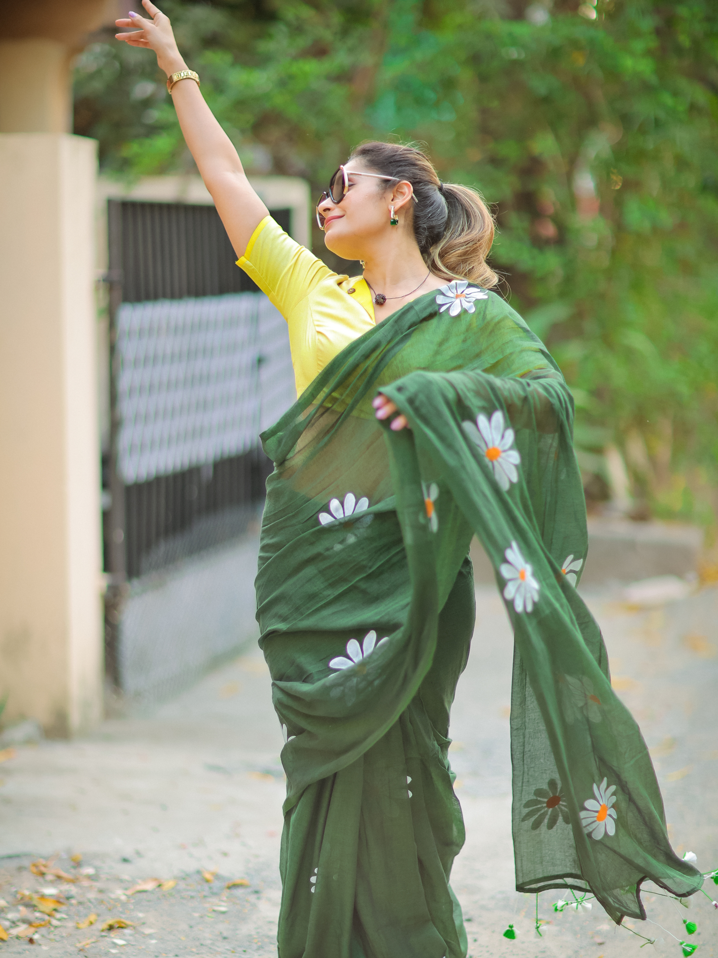 Avocado Whisper (Pure Mul Cotton Saree)