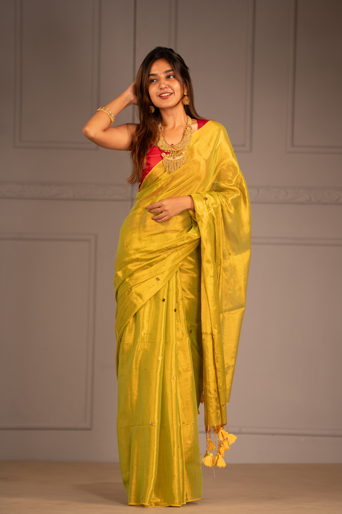 Sunbeam Glow (Tissue Mul Cotton Saree)