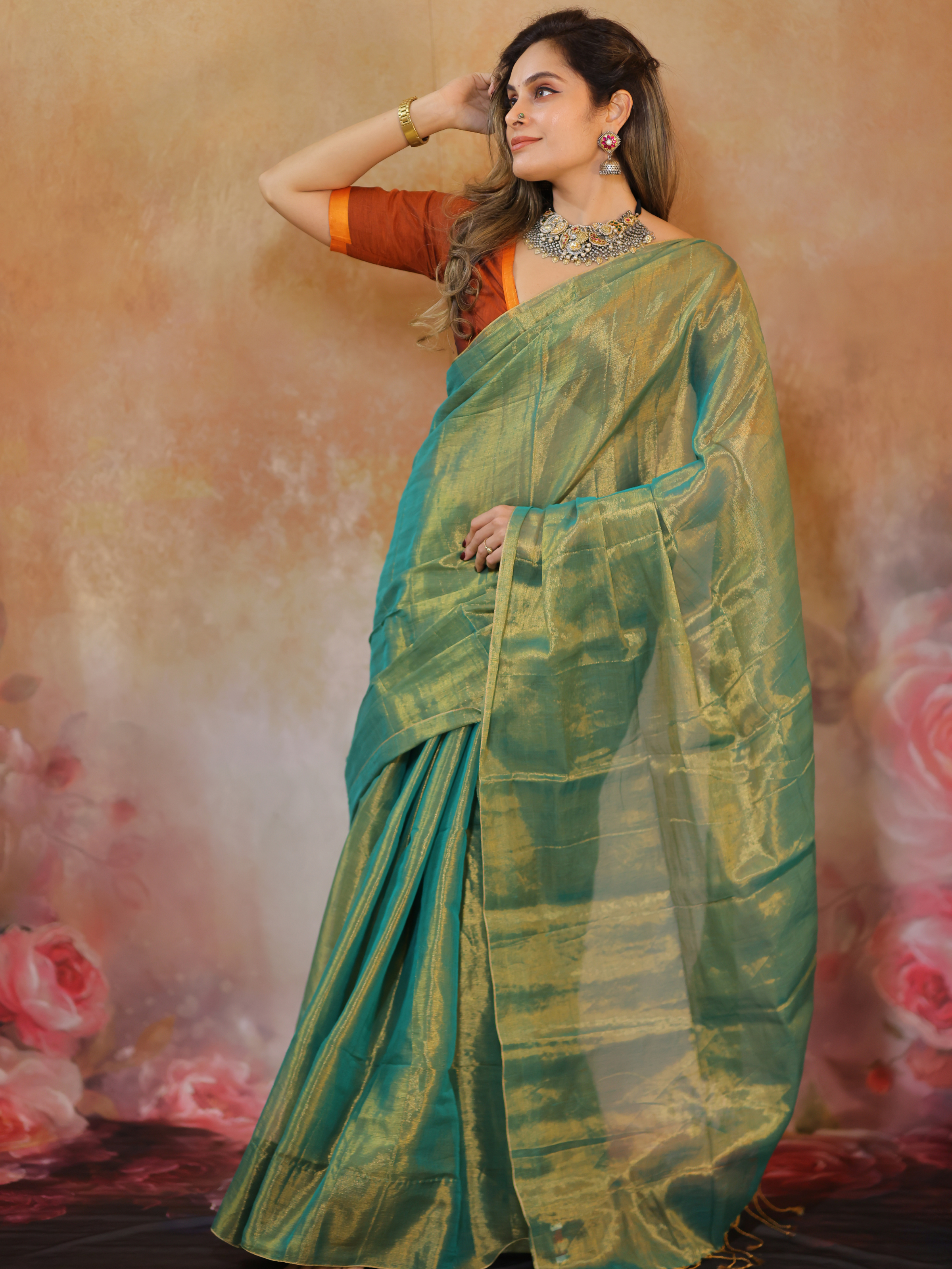 Swarna Lata (Tissue Mul Saree)