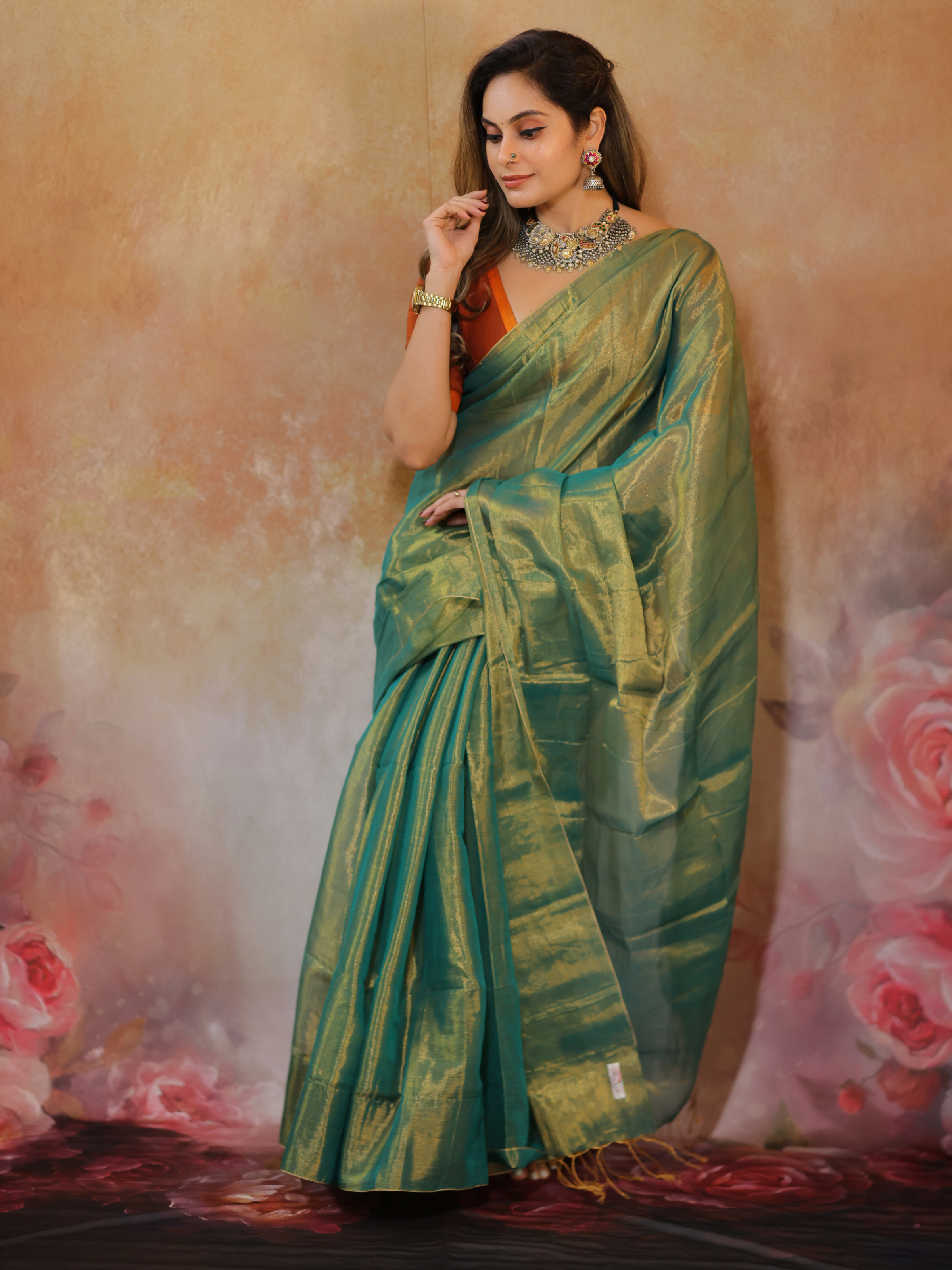 Swarna Lata (Tissue Mul Saree)