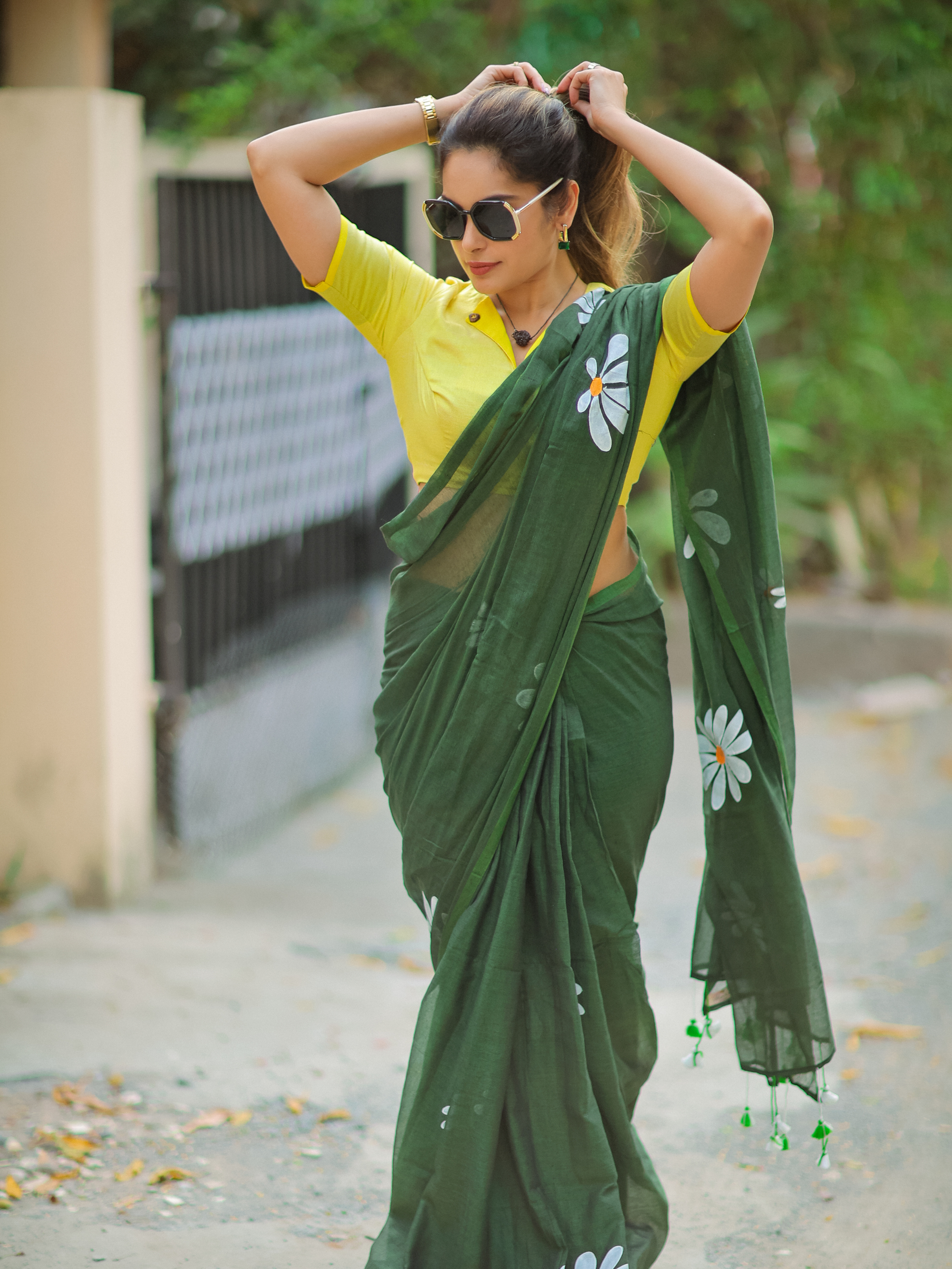 Avocado Whisper (Pure Mul Cotton Saree)