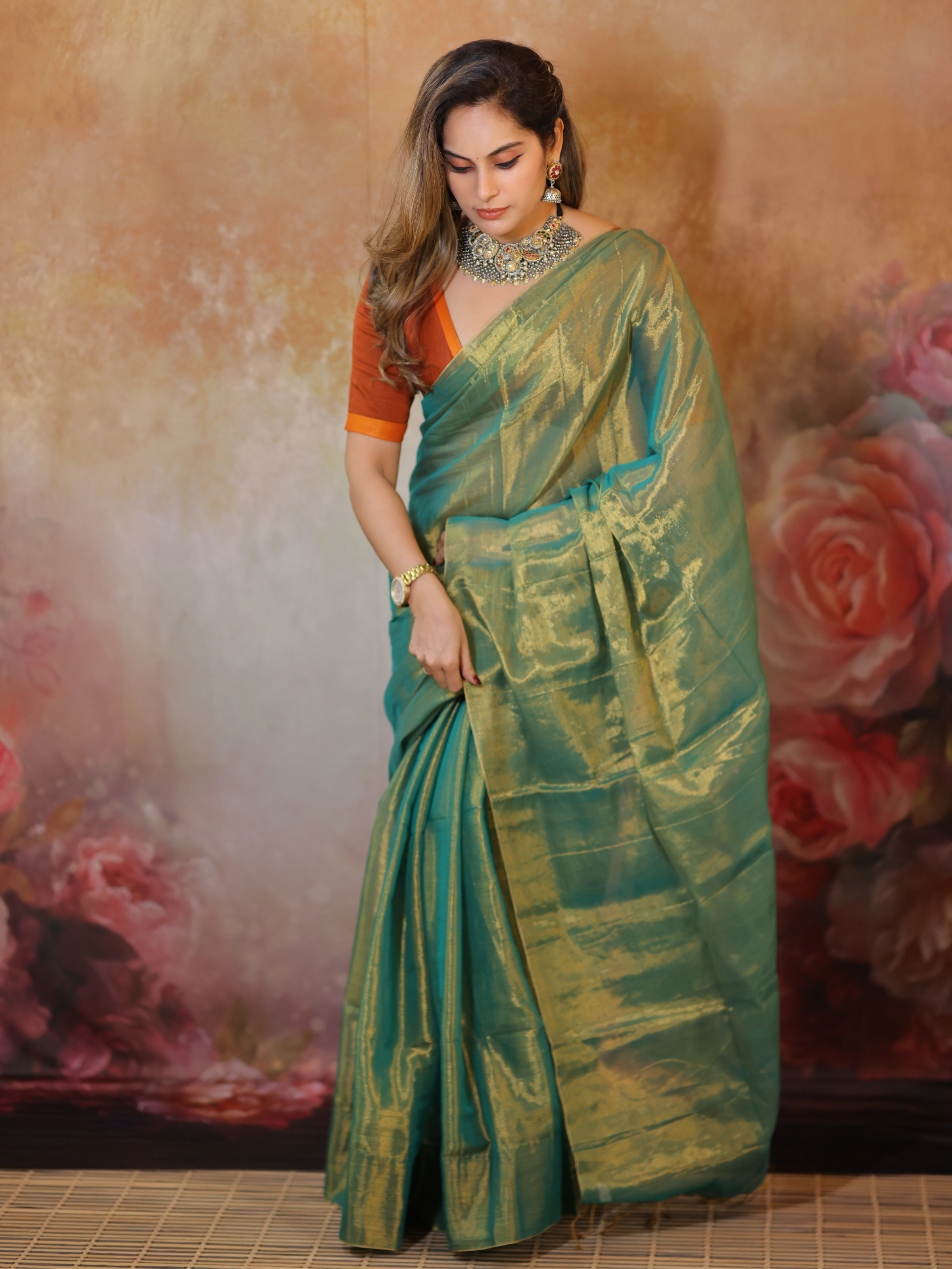 Swarna Lata (Tissue Mul Saree)