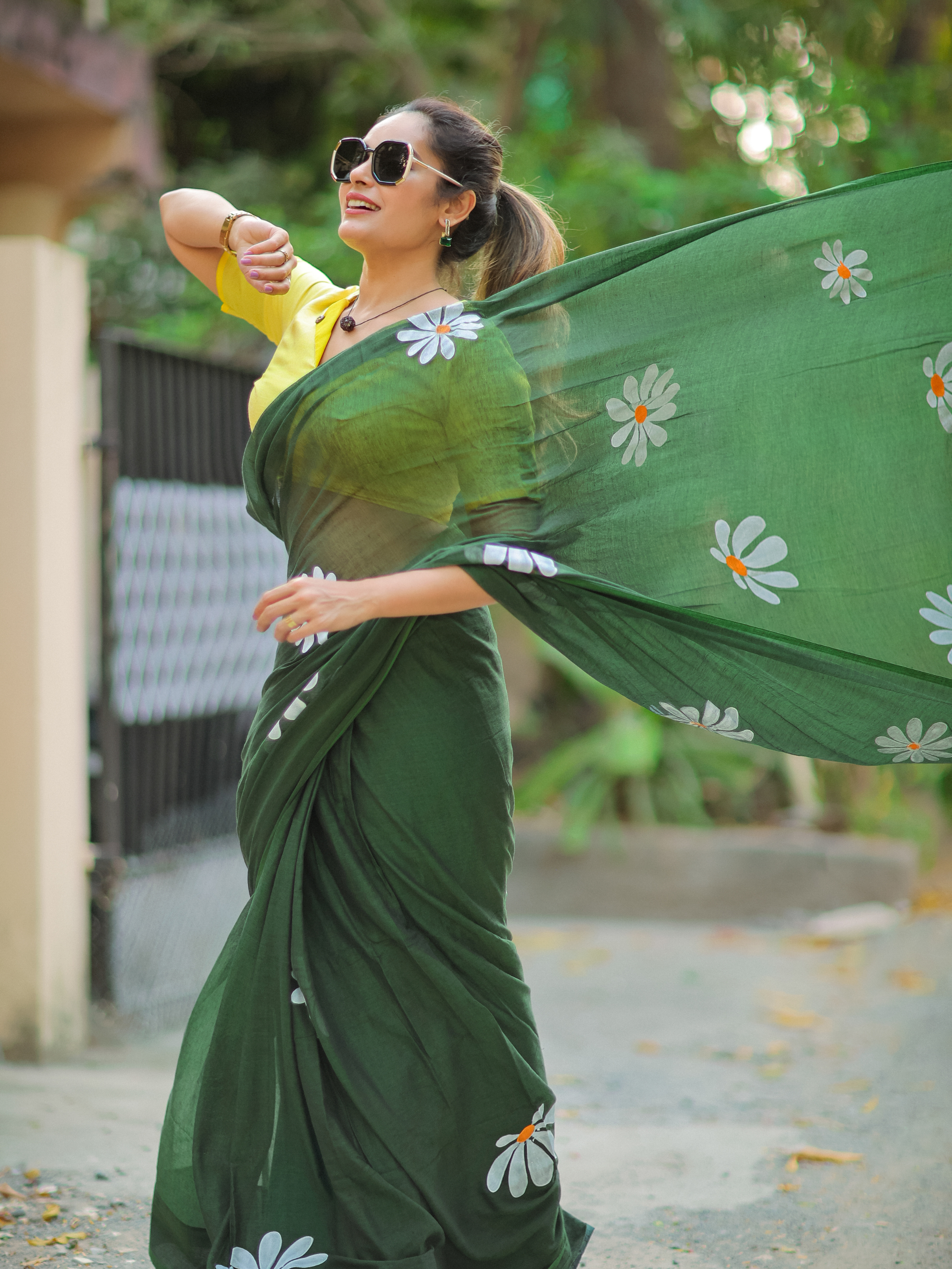 Avocado Whisper (Pure Mul Cotton Saree)