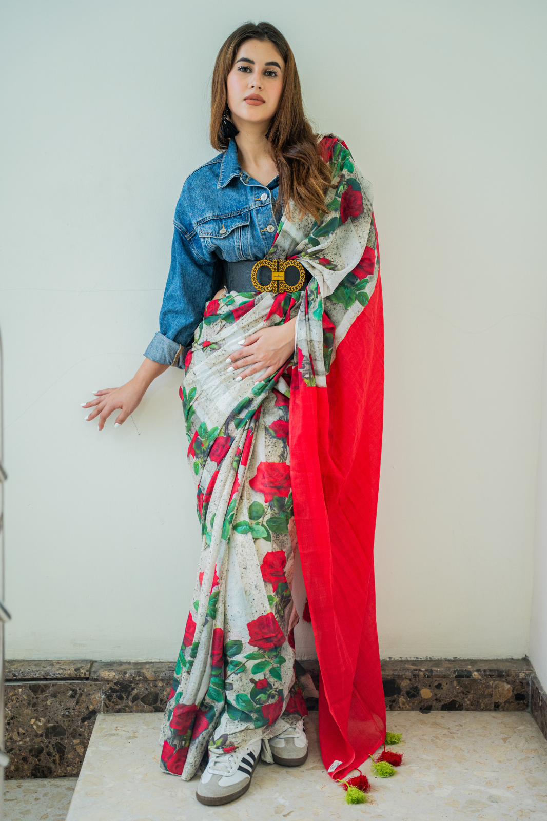Rosa Rebellion Pop (Mul Cotton Saree)