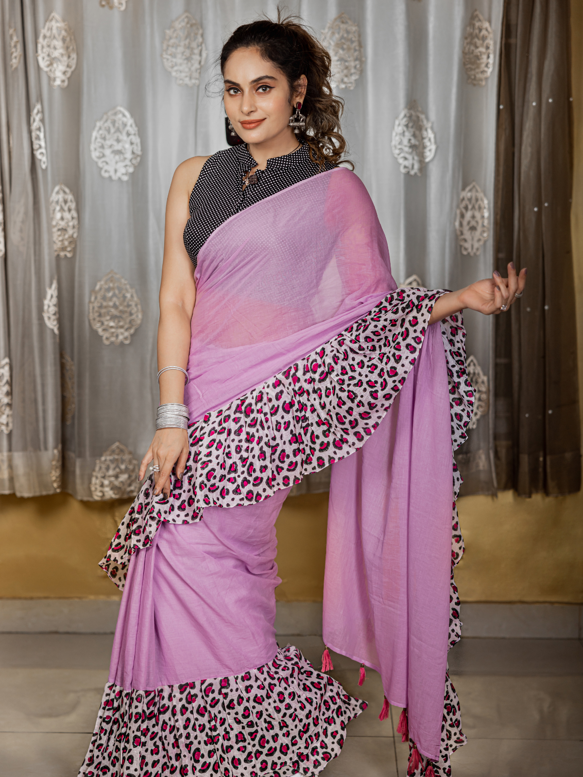 Frills Go Wild (Pure Mul Cotton Saree)