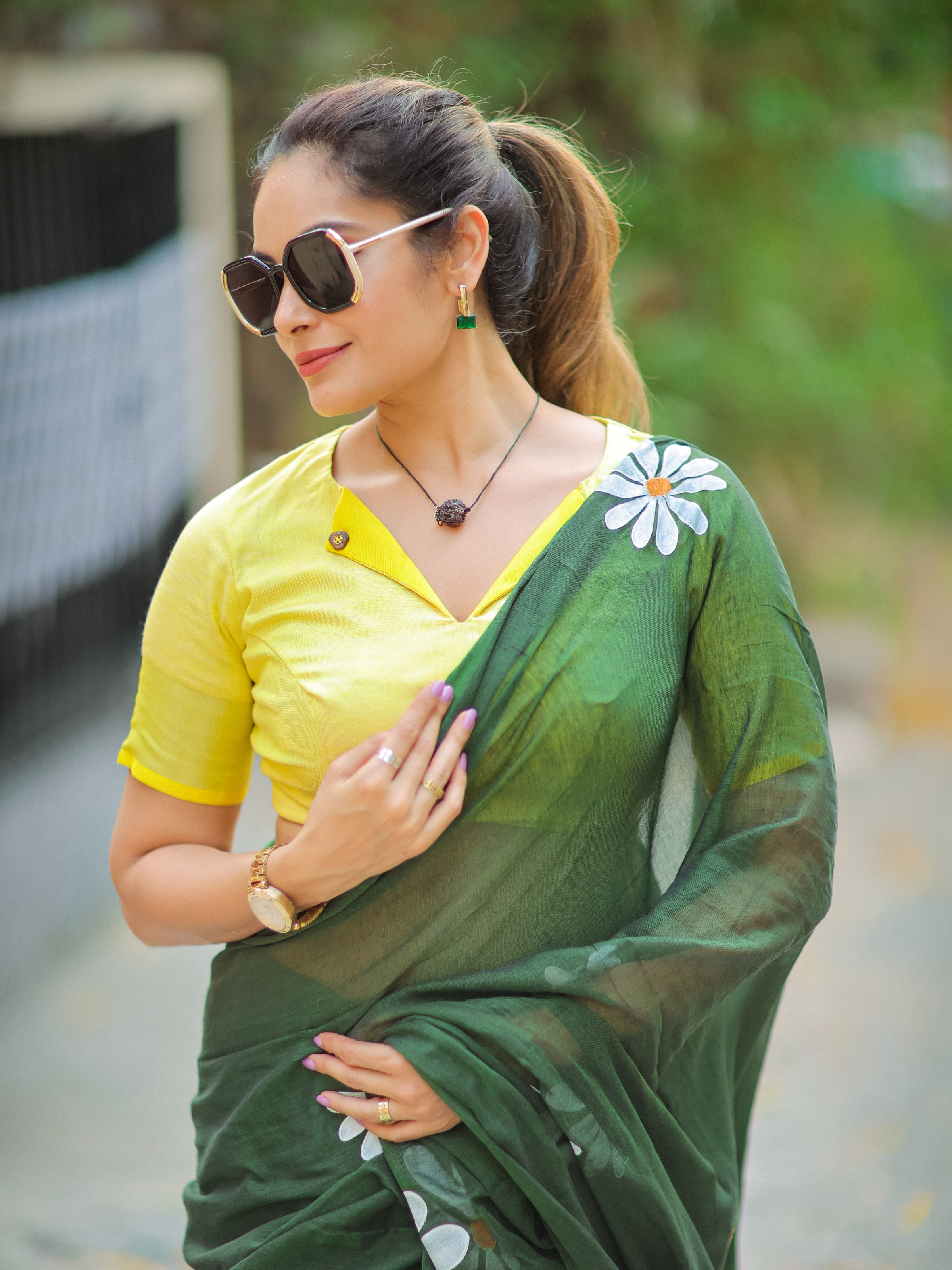 Avocado Whisper (Pure Mul Cotton Saree)