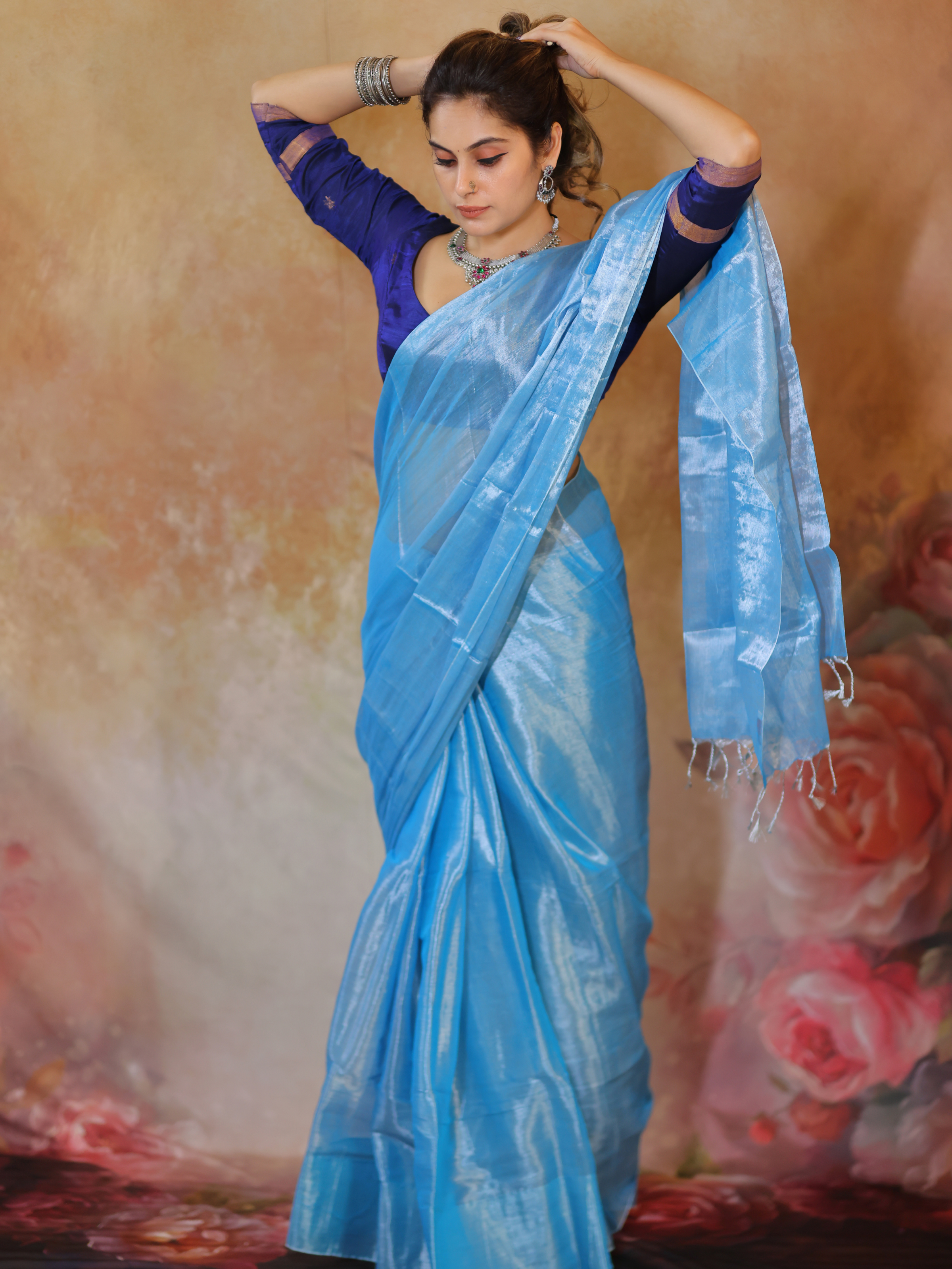 Swarna Dhara (Tissue Mul Saree)