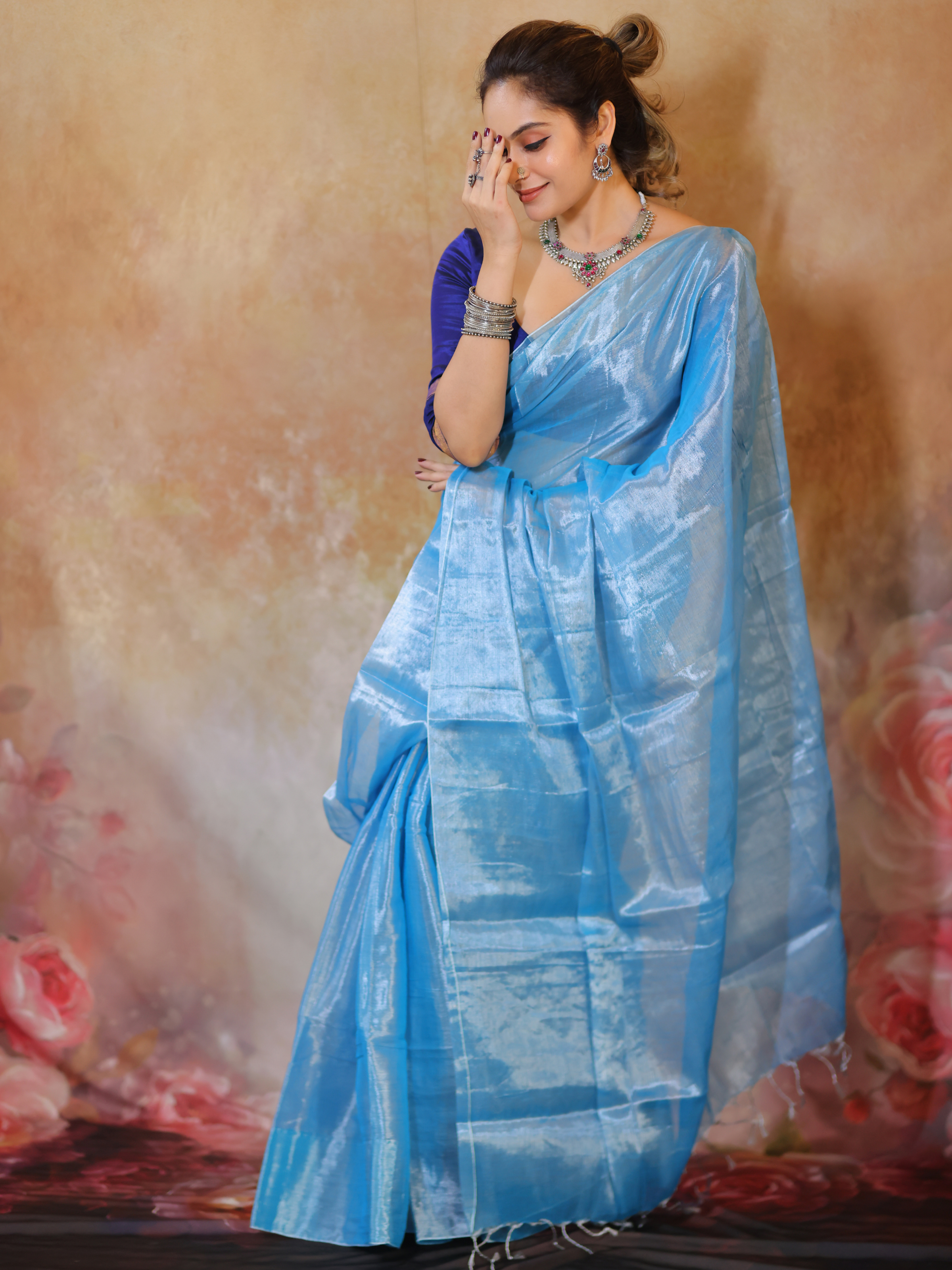 Swarna Dhara (Tissue Mul Saree)