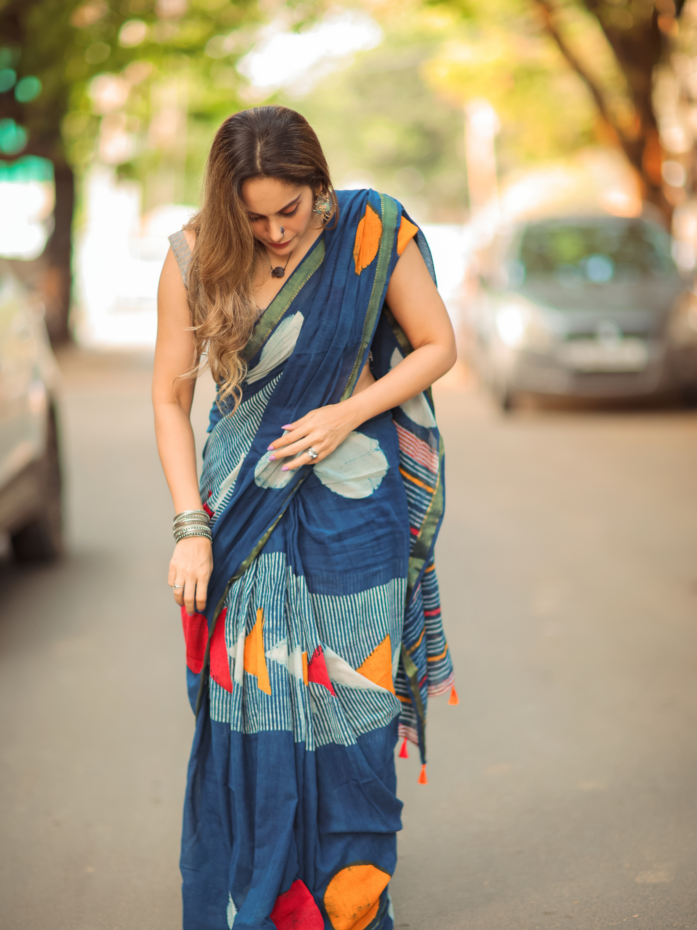 Abstract Ideas (Soft Cotton Saree With Zari Border)