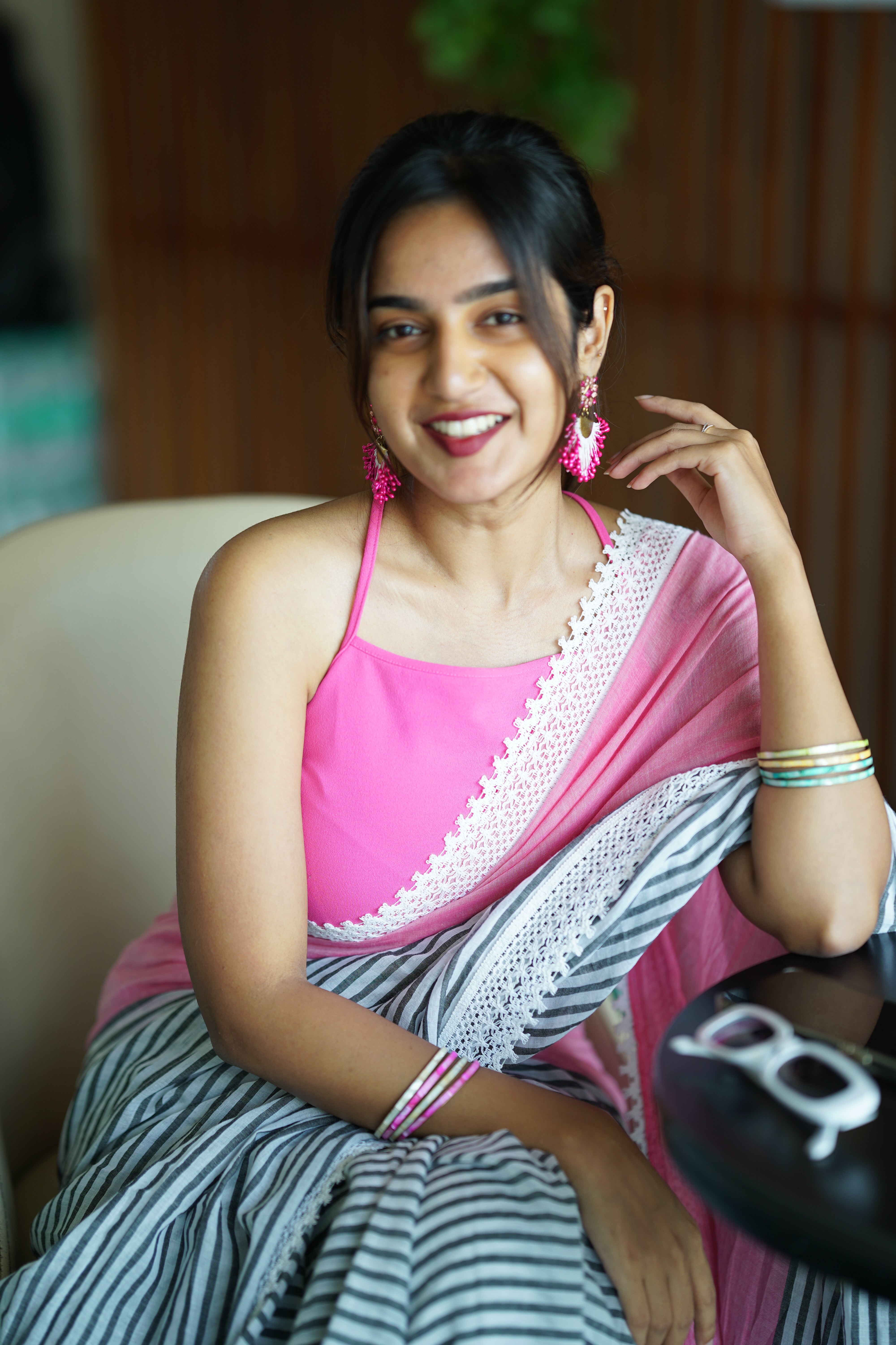 Candy Striped Whisper (Mul Cotton Saree)