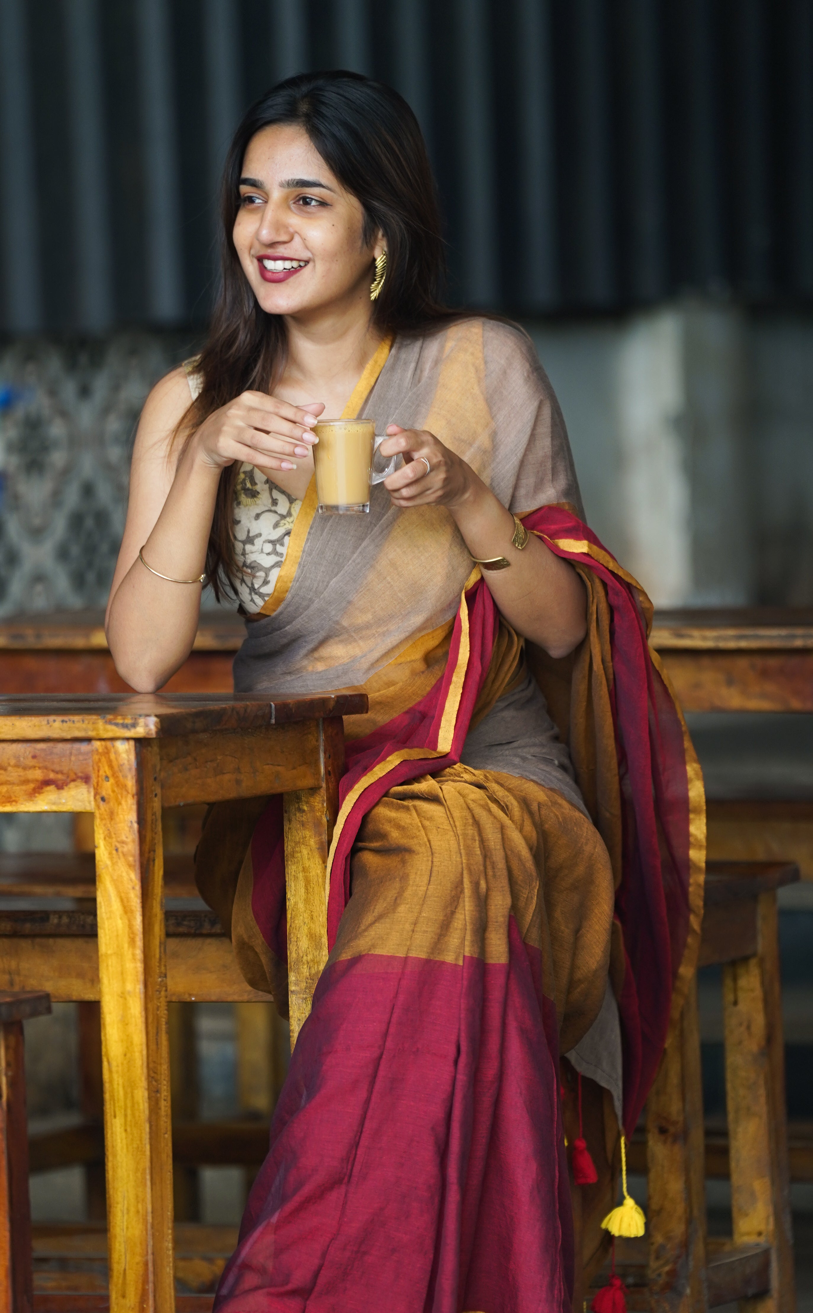 Rustic Glow (Mul Cotton Saree)