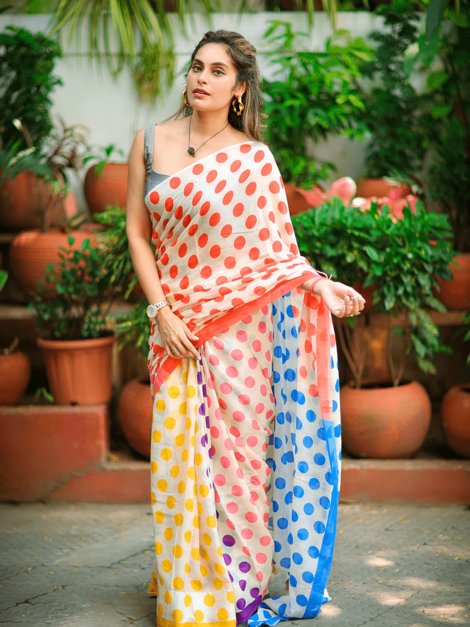 Bindiya (Pure Mul Cotton Saree)