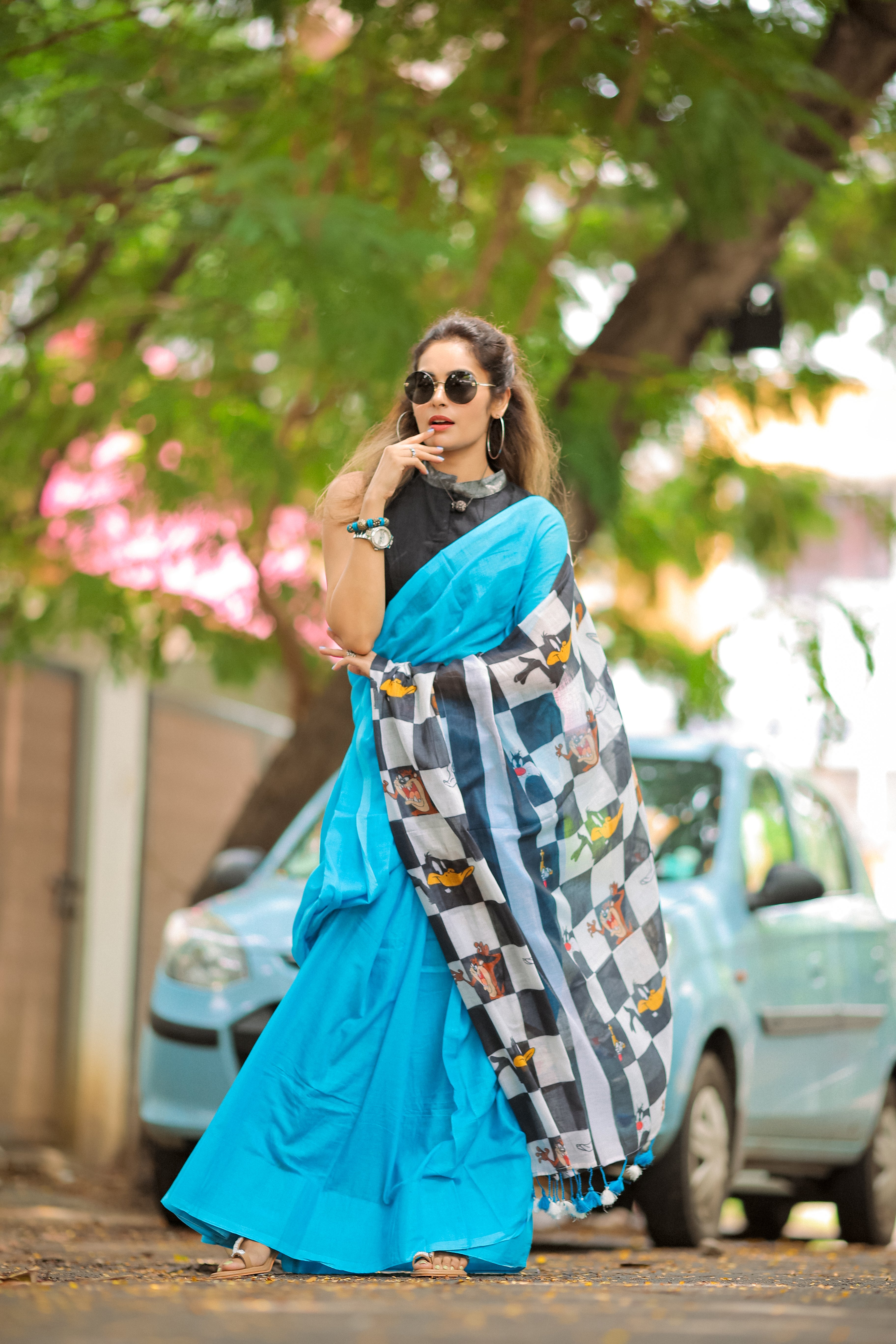 Whimsical Wings (Mul Mul Printed Sarees)