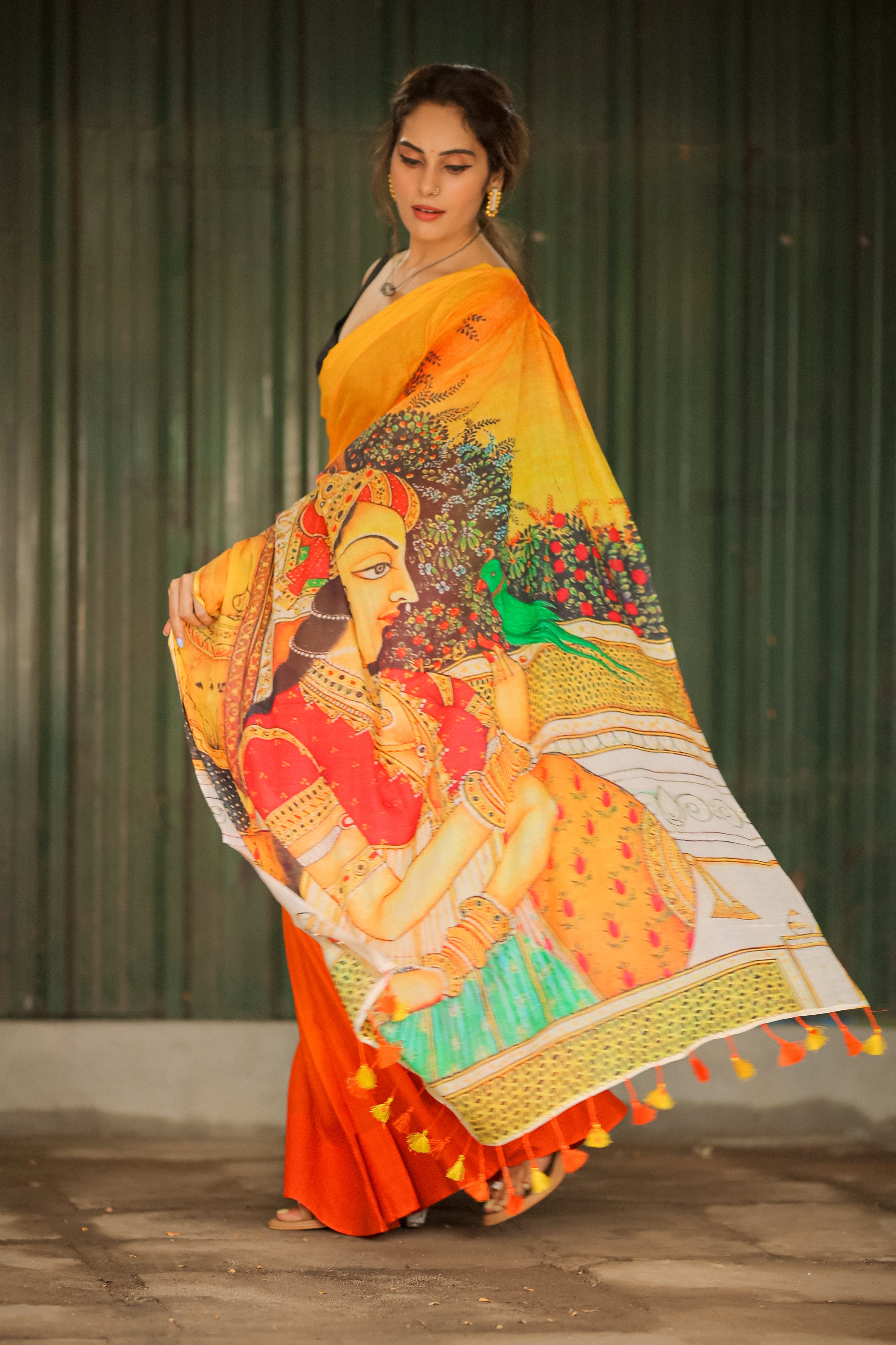 Fluttering Charm (Mul Mul Printed Sarees)