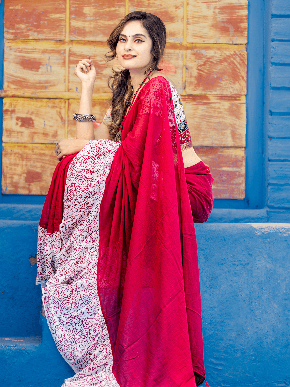 Laal Salaam Saree (Crimson Embrace)