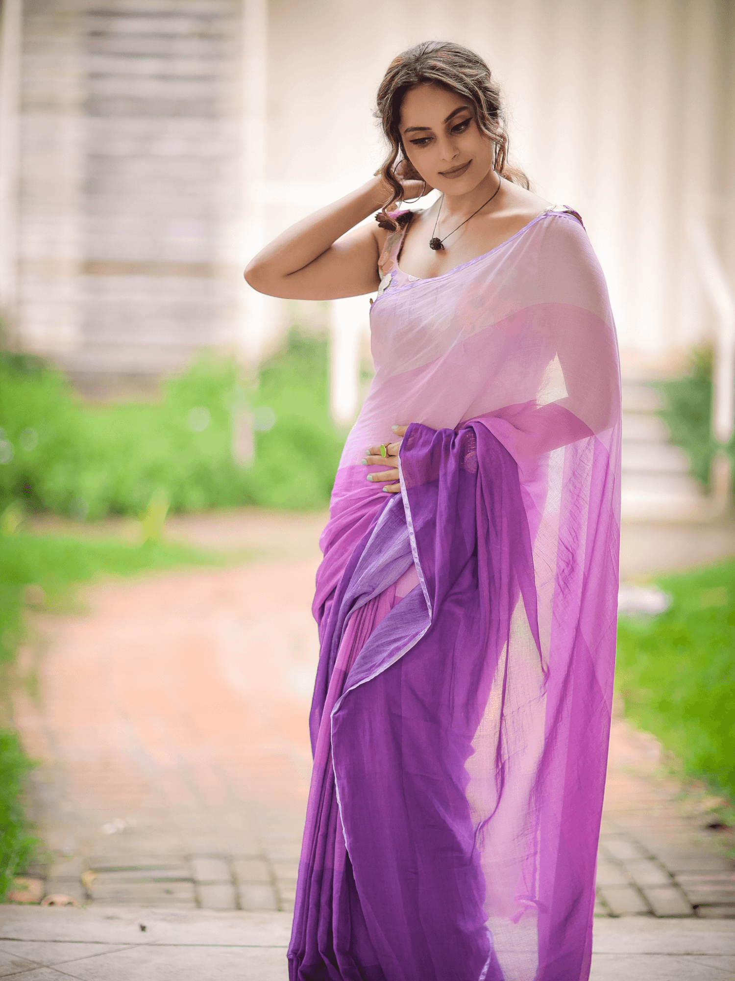 Neela Ambar (Pure Mul Cotton Saree)