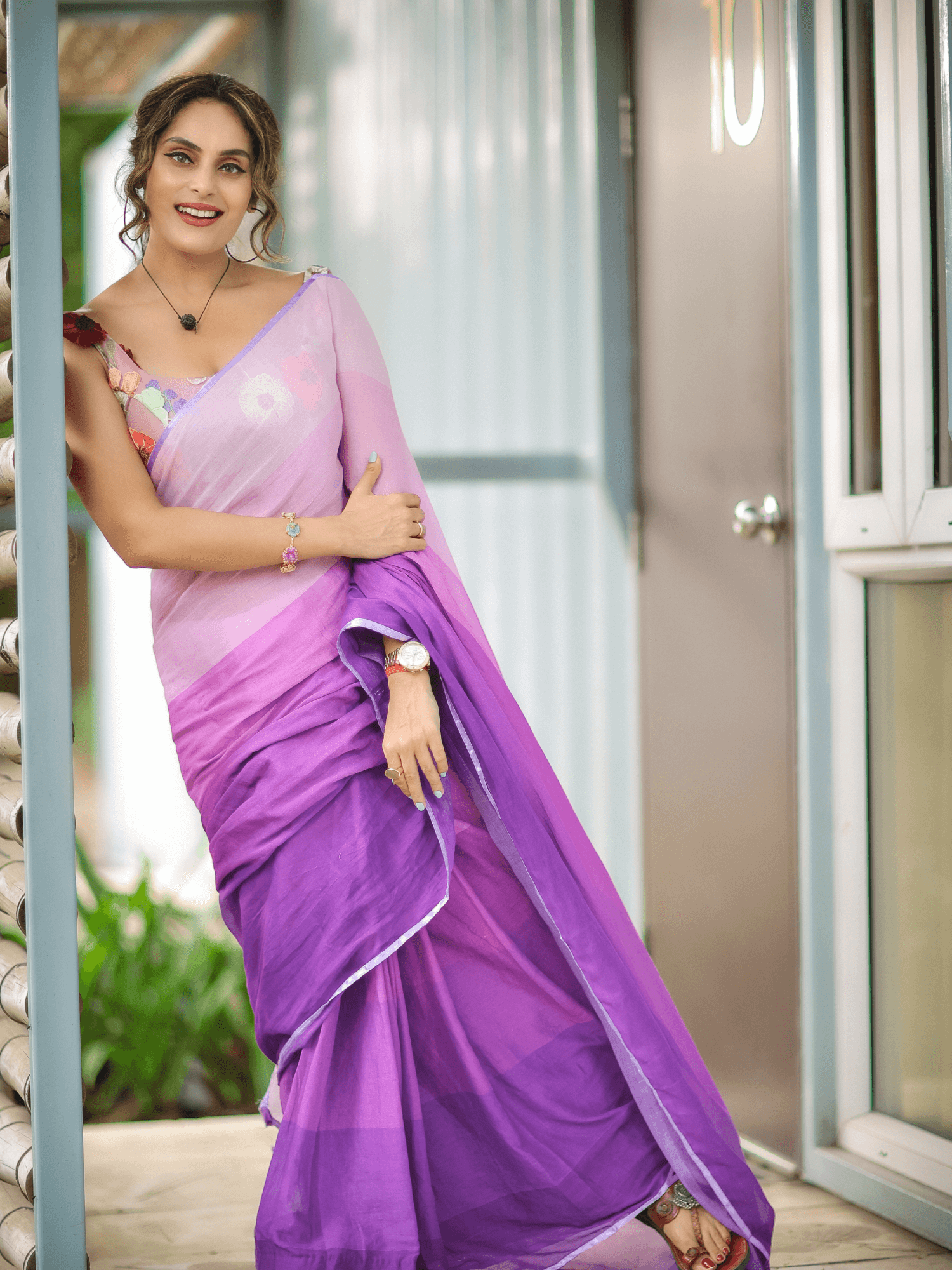 Neela Ambar (Pure Mul Cotton Saree)