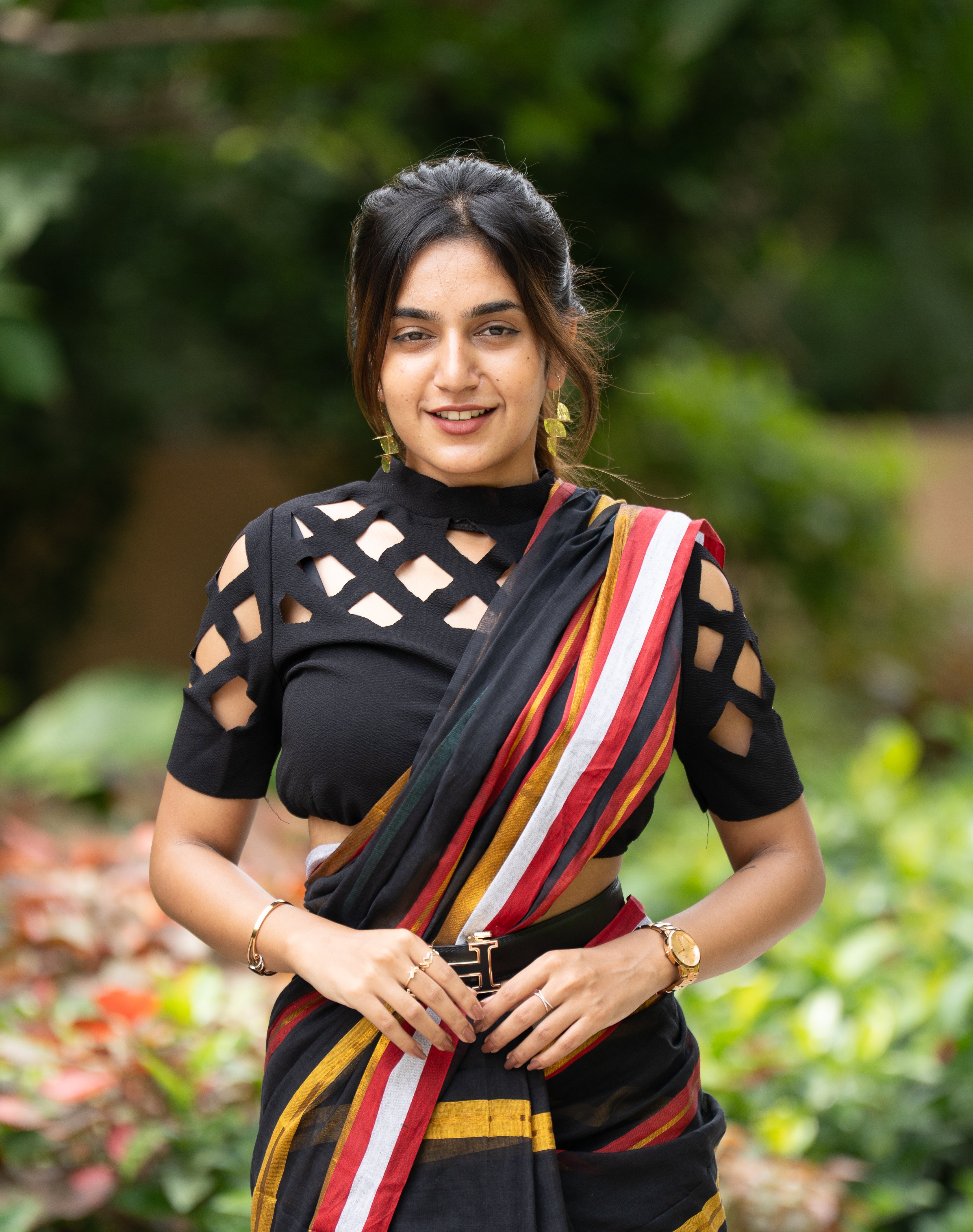Midnight Riot (Mul Cotton Saree)