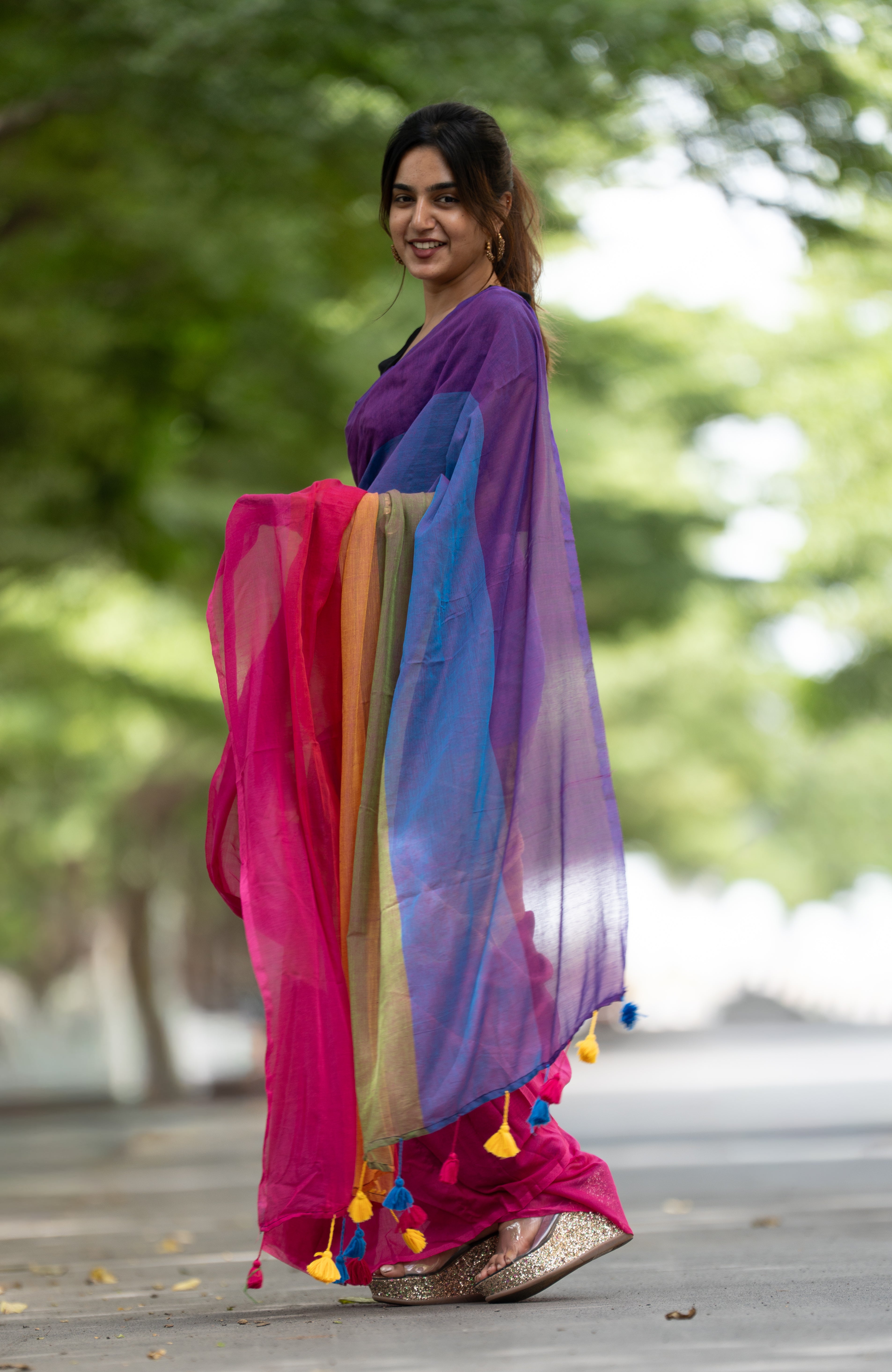 Peppy Color Rush (Mul Cotton Saree)