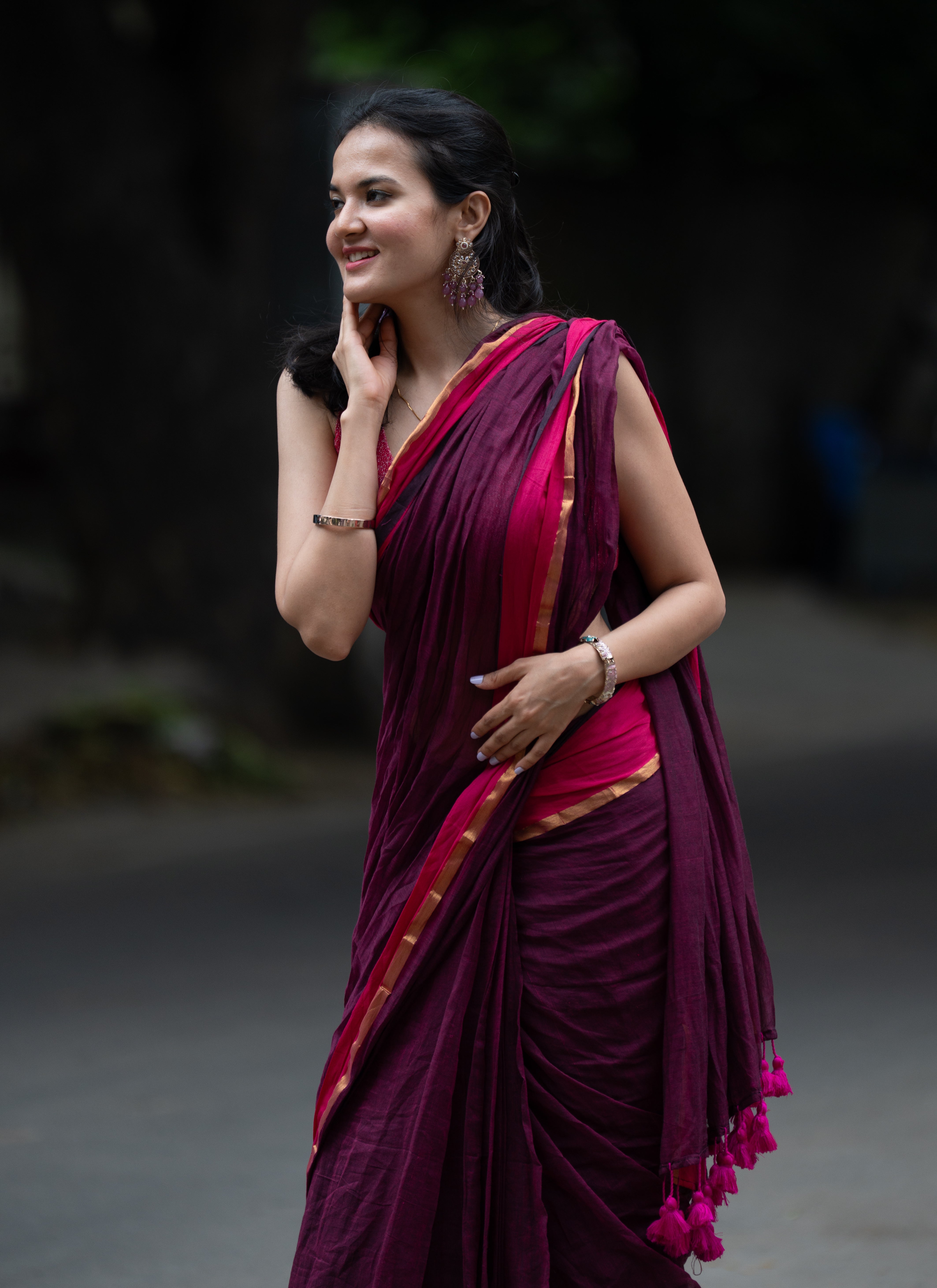 Mehroonika (Mul Mul Cotton Saree)