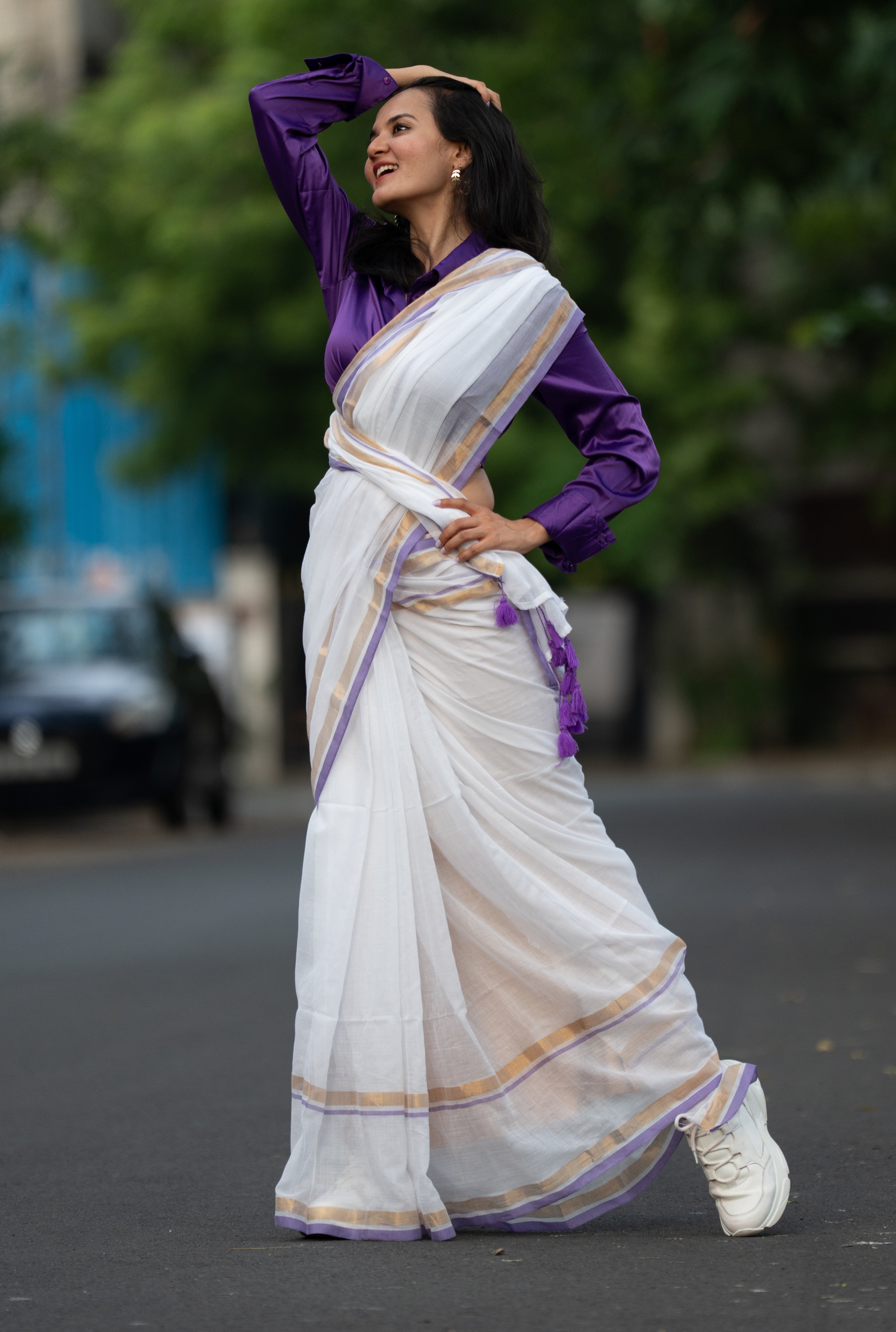 Shwetambara (Mul Mul Cotton Saree)