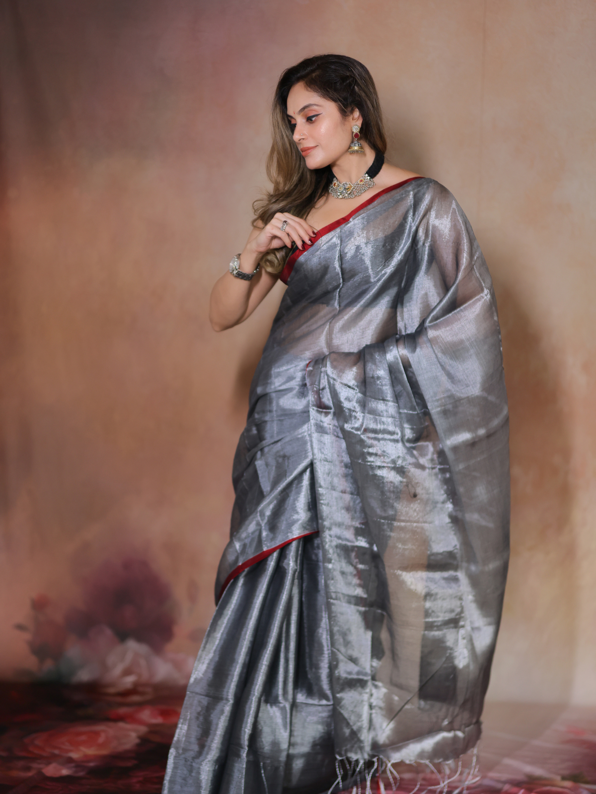 Swarna Bhasma (Tissue Mul Saree)